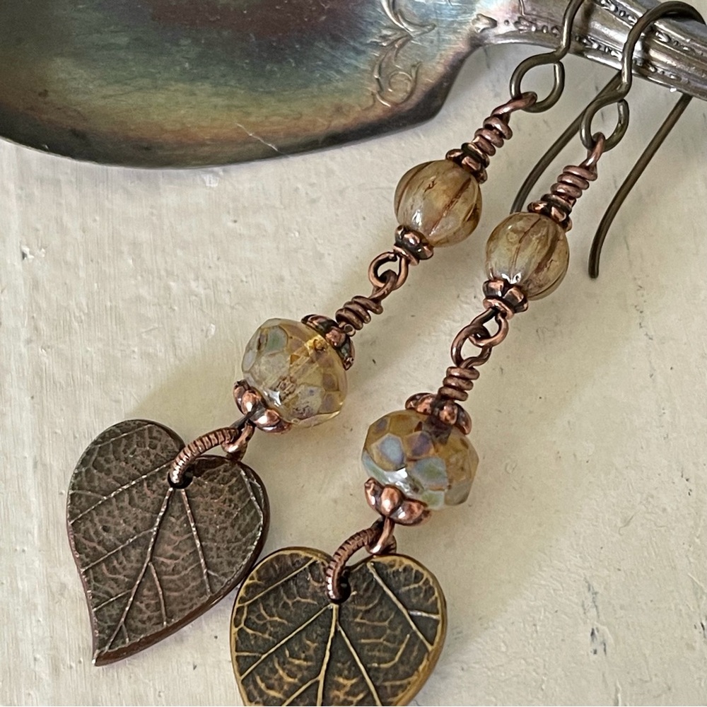 Artisan Earrings - “Spoonful of Honey” Dangles - Picture 5 of 8